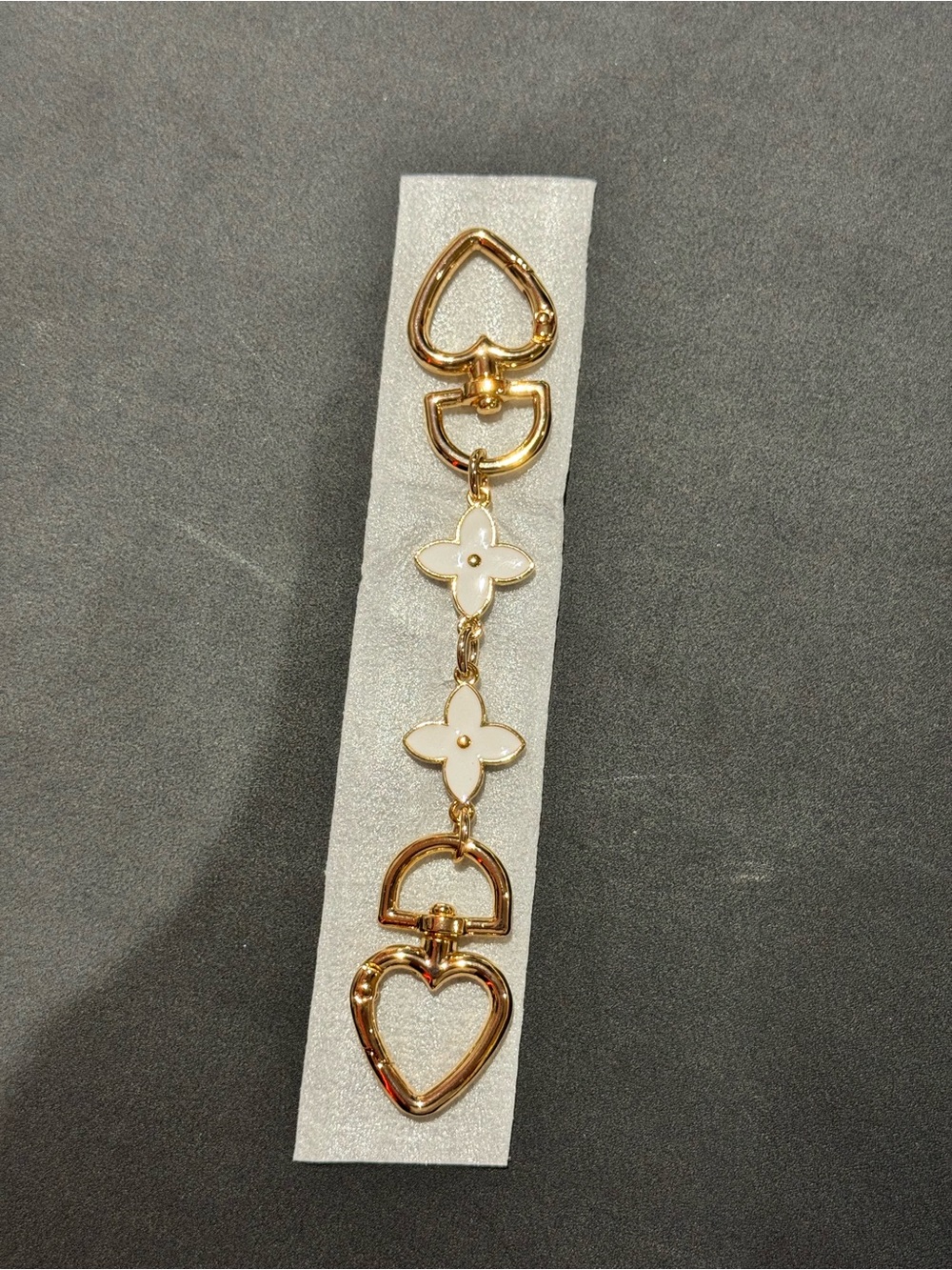 Coach Bag Extender Gold and White Heart Design (1pc)